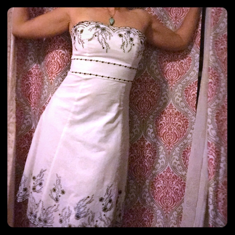 White House Black Market strapless dress sz4